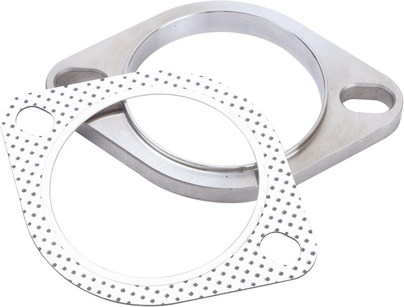 RWRAPS Stainless Steel Exhaust Flange 2 Bolt 3 Inch Exhaust Flange & Gasket Connection Kit 3 Inch/77mm - Image 1